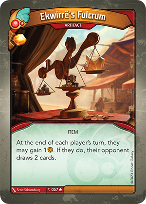 Ekwirrĕ’s Fulcrum, a KeyForge card illustrated by Scott Schomburg