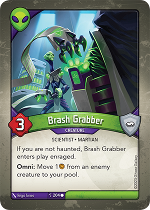 Brash Grabber, a KeyForge card illustrated by Regis Torres