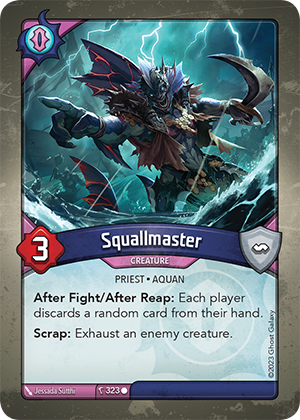 Squallmaster, a KeyForge card illustrated by Jessada Sutthi