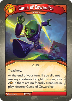 Curse of Cowardice, a KeyForge card illustrated by Polar Engine