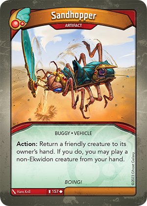 Sandhopper, a KeyForge card illustrated by Hans Krill