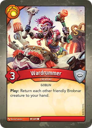 Wardrummer, a KeyForge card illustrated by Nicola Saviori