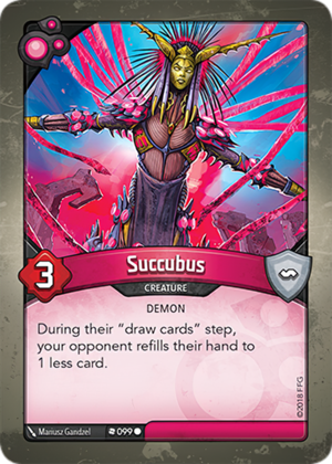 Succubus, a KeyForge card illustrated by Mariusz Gandzel