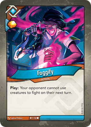 Foggify, a KeyForge card illustrated by Gabriel Rubio