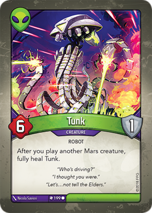 Tunk, a KeyForge card illustrated by Nicola Saviori