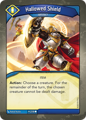 Hallowed Shield, a KeyForge card illustrated by Radial Studio