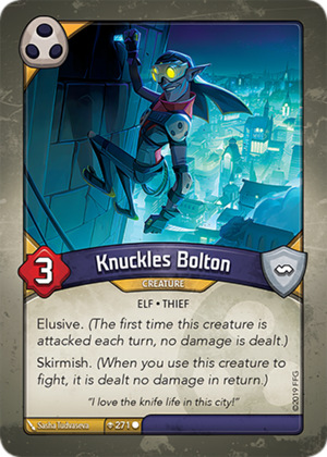 Knuckles Bolton, a KeyForge card illustrated by Sasha Tudvaseva