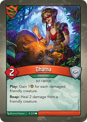 Dharna, a KeyForge card illustrated by Marzena Piwowar