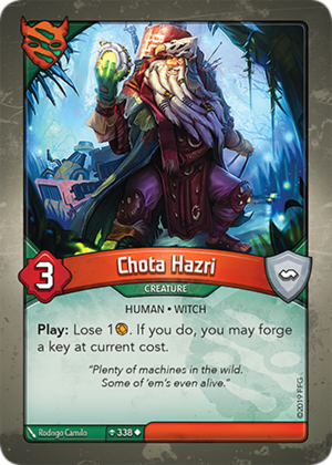 Chota Hazri, a KeyForge card illustrated by Rodrigo Camilo