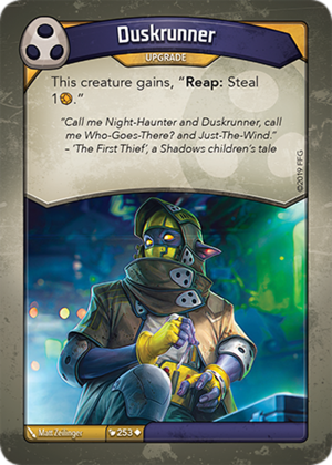 Duskrunner, a KeyForge card illustrated by Matt Zeilinger