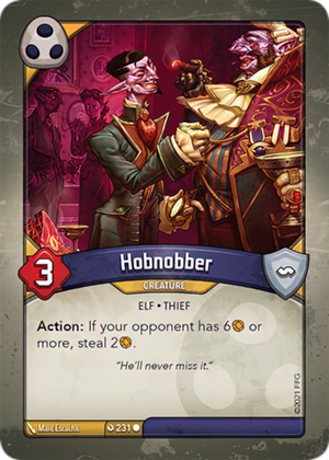 Hobnobber, a KeyForge card illustrated by Marc Escachx
