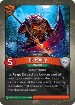 Ol’ Paddy (Evil Twin), a KeyForge card illustrated by Tomek Larek