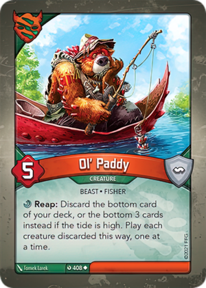 Ol’ Paddy, a KeyForge card illustrated by Tomek Larek