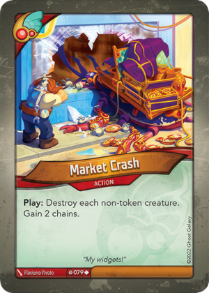 Market Crash, a KeyForge card illustrated by Flaviano Pivoto