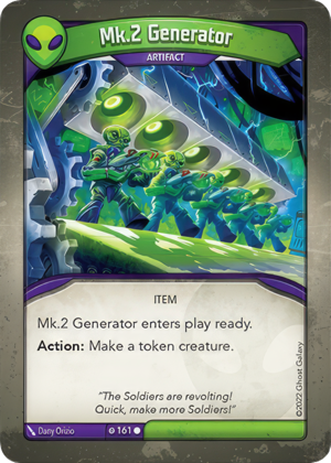 Mk.2 Generator, a KeyForge card illustrated by Dany Orizio