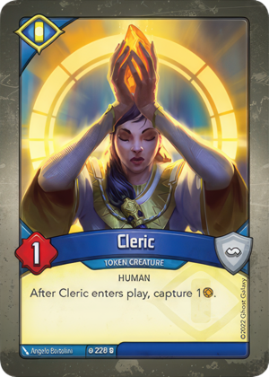 Cleric, a KeyForge card illustrated by Ângelo Bortolini