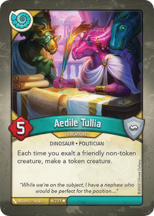 Aedile Tullia, a KeyForge card illustrated by Marzena Piwowar