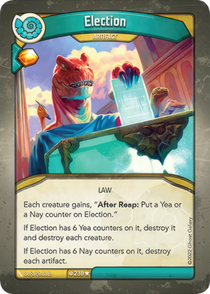Election, a KeyForge card illustrated by Borja Pindado