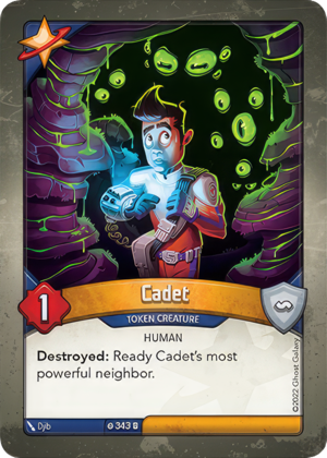 Cadet, a KeyForge card illustrated by Djib