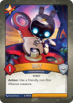 B0-T, a KeyForge card illustrated by Reinaldo Rocha