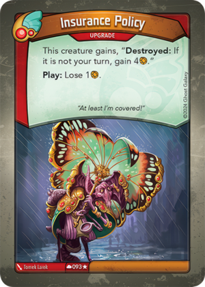 Insurance Policy, a KeyForge card illustrated by Tomek Larek