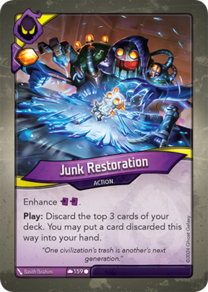 Junk Restoration, a KeyForge card illustrated by Basith Ibrahim
