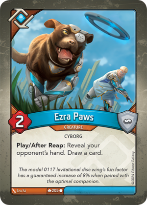 Ezra Paws, a KeyForge card illustrated by Leo Sá