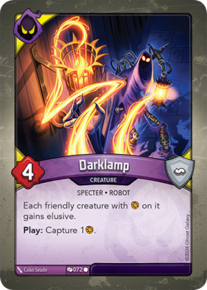 Darklamp, a KeyForge card illustrated by Colin Searle
