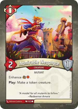 Admirable Neophyte, a KeyForge card illustrated by Jeferson Cordeiro