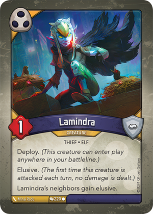 Lamindra, a KeyForge card illustrated by Mihai Radu