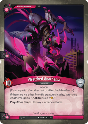 Wretched Anathema, a KeyForge card illustrated by JoeP