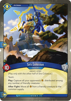 Sirs Colossus, a KeyForge card illustrated by JoeP