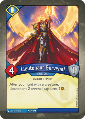 Lieutenant Gorvenal, a KeyForge card illustrated by Caio Monteiro