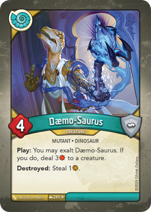 Dæmo-Saurus, a KeyForge card illustrated by David Auden Nash