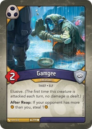 Gamgee, a KeyForge card illustrated by Hans Krill