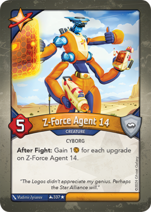 Z-Force Agent 14, a KeyForge card illustrated by Vladimir Zyrianov