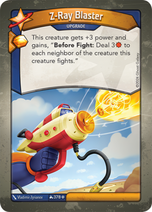 Z-Ray Blaster, a KeyForge card illustrated by Vladimir Zyrianov