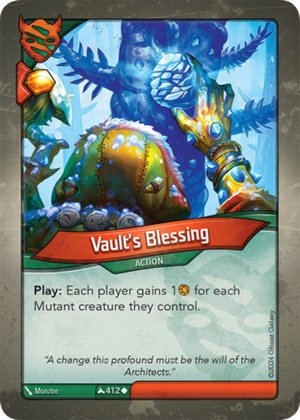 Vault’s Blessing, a KeyForge card illustrated by Monztre