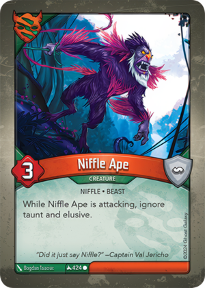 Niffle Ape, a KeyForge card illustrated by Bogdan Tauciuc