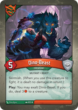 Dino-Beast, a KeyForge card illustrated by Chris Bjors