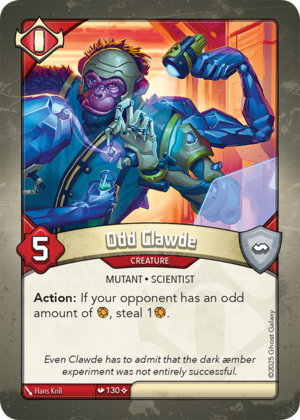 Odd Clawde (Redemption), a KeyForge card illustrated by Hans Krill