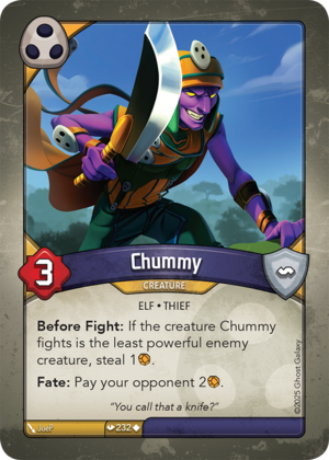 Chummy, a KeyForge card illustrated by JoeP