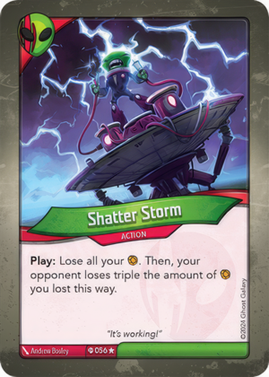 Shatter Storm (Ironyx Rebels), a KeyForge card illustrated by Andrew Bosley