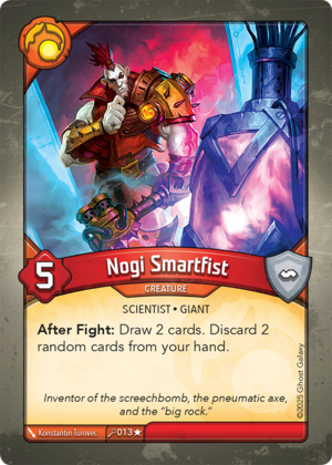 Nogi Smartfist, a KeyForge card illustrated by Konstantin Turovec