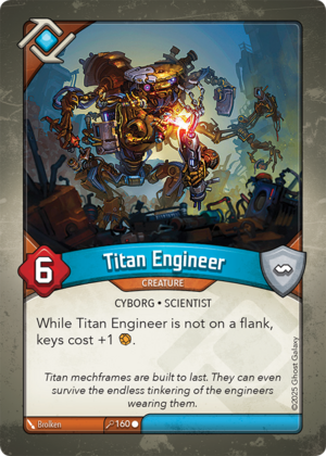 Titan Engineer, a KeyForge card illustrated by Brolken