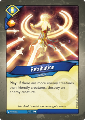Retribution, a KeyForge card illustrated by Nino Vecia