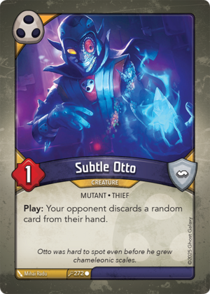 Subtle Otto, a KeyForge card illustrated by Mihai Radu