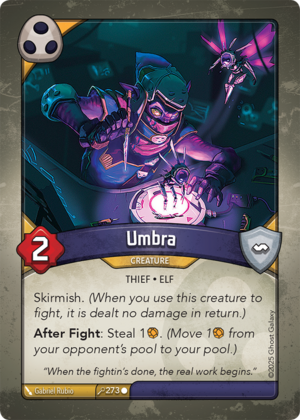 Umbra, a KeyForge card illustrated by Gabriel Rubio