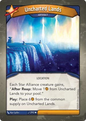 Uncharted Lands, a KeyForge card illustrated by Alyn Spiller