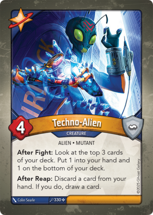 Techno-Alien, a KeyForge card illustrated by Colin Searle